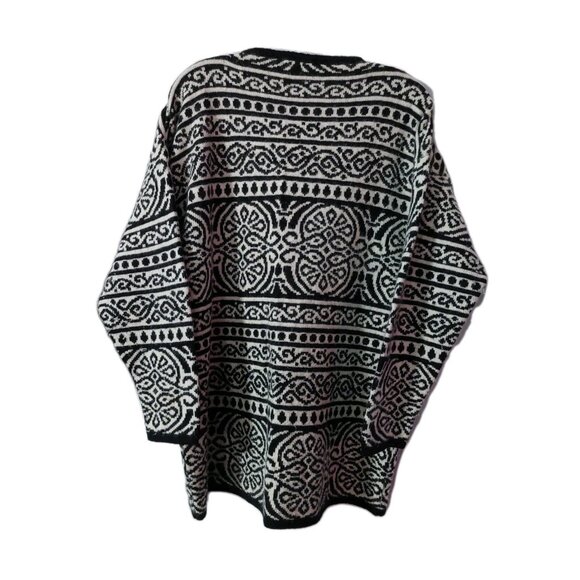 Mascara Womens Sweater Size Large Wool Rabbit Hair Blend Black And White - Picture 2 of 7